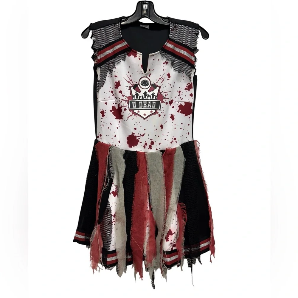 Zombie Cheerleader Red Splatter Spirit of Halloween Dress Size Medium